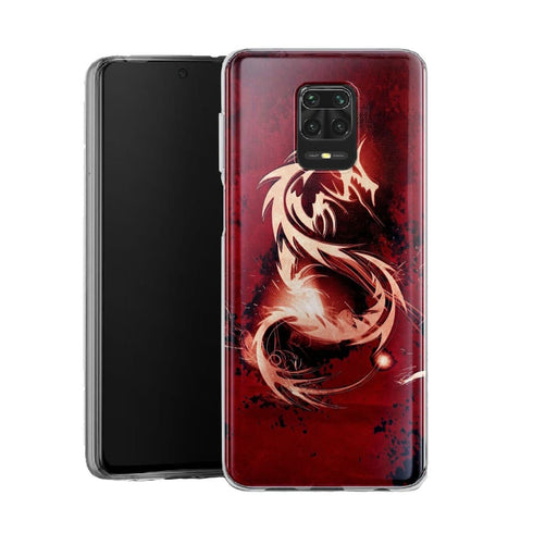 Coque pour Xiaomi Note 9 Dragon Rouge | Housse Silicone, Etui Antichoc / Motif Manga